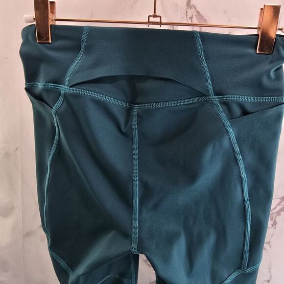 Janji Leggings Womens Small Blue Green Crop High Rise Capri Active Pockets - Picture 6 of 11
